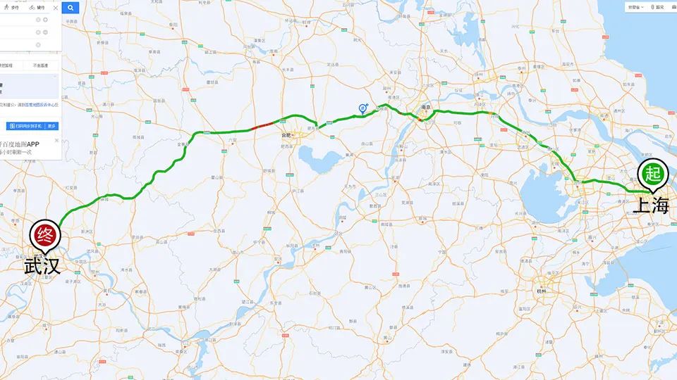 上海到武汉的距离
