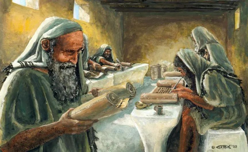 爱色尼人在抄写圣经