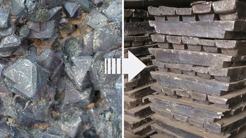 铁矿石通过提炼得到粗钢