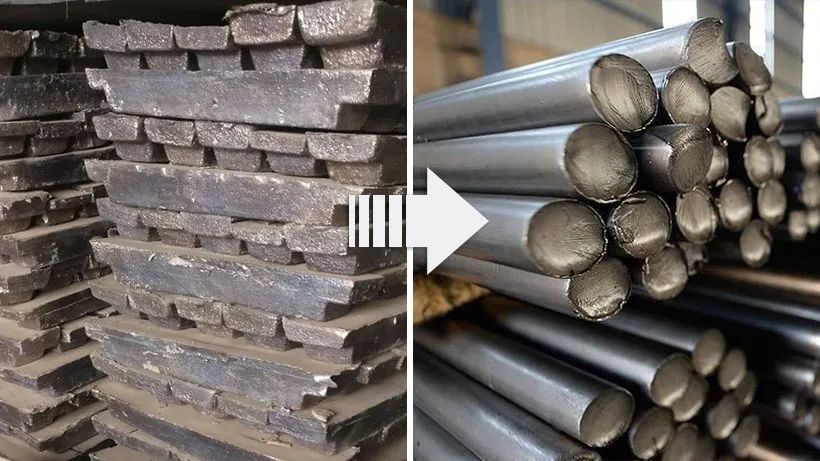 金属材料加工成各种制表棒料